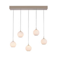 LED-HÄNGELEUCHTE Sandora 92/25/180 cm  - Sandfarben, Design, Glas/Kunststoff (92/25/180cm) - Paul Neuhaus