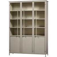 VITRINE Exhibit in Sandfarben  - Sandfarben, Design, Glas/Metall (140/200/40cm) - Livetastic