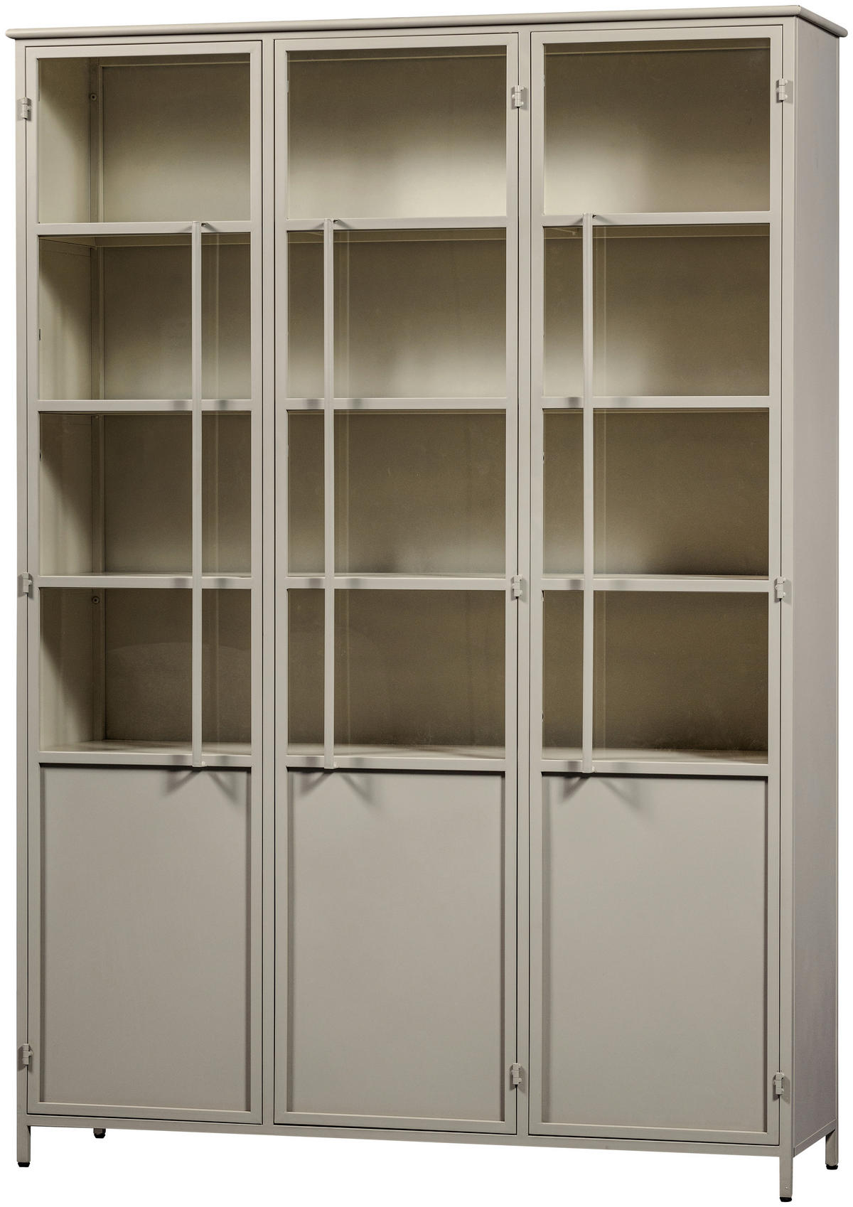 VITRINE Exhibit in Sandfarben  - Sandfarben, Design, Glas/Metall (140/200/40cm) - Livetastic