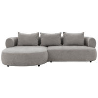 ECKSOFA Chenille Grau  - Schwarz/Grau, Design, Kunststoff/Textil (156/256cm) - Livetastic