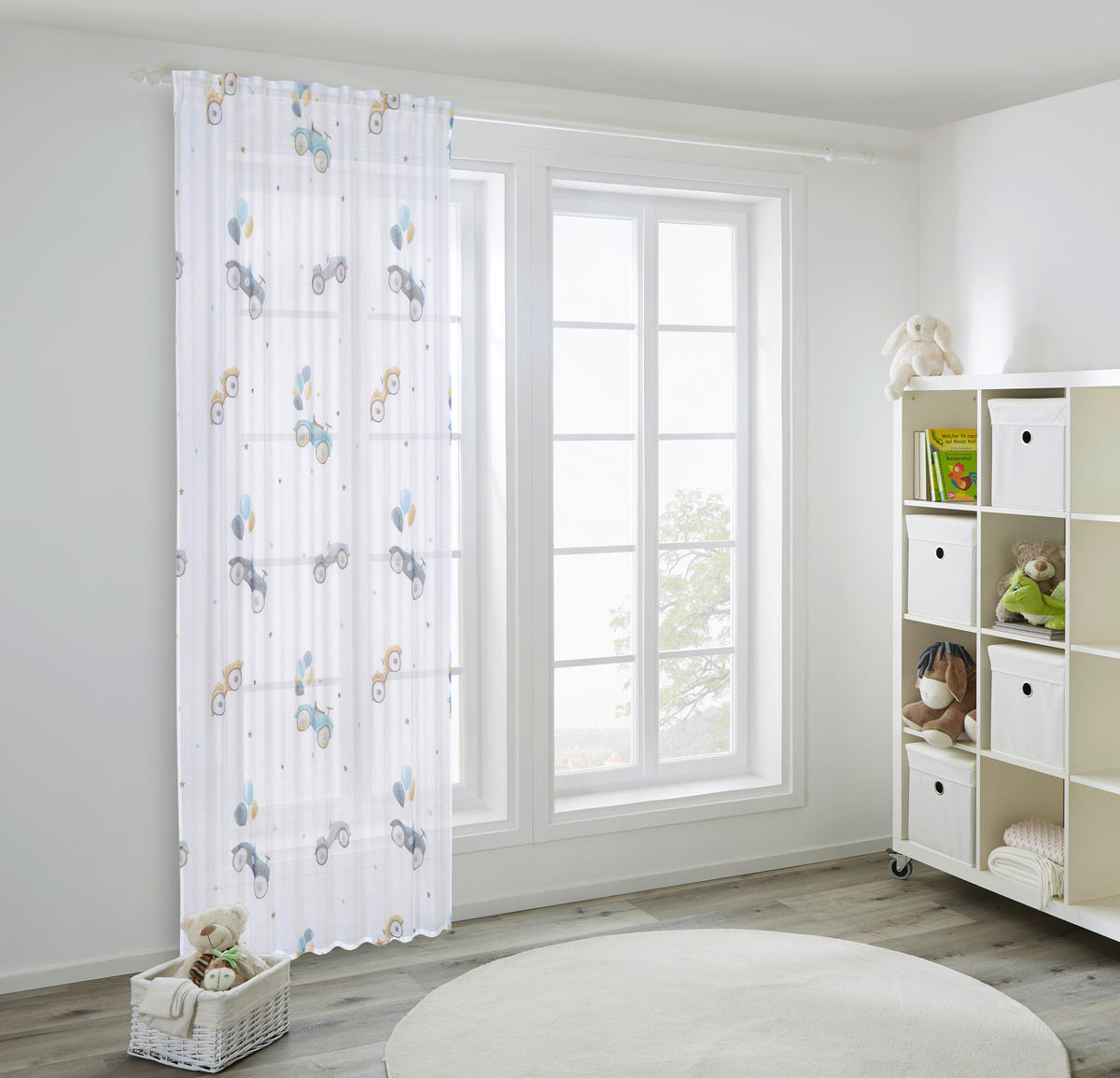 KINDERVORHANG transparent  140/245 cm  - Blau/Beige, KONVENTIONELL, Textil (140/245cm) - Ben'n'jen