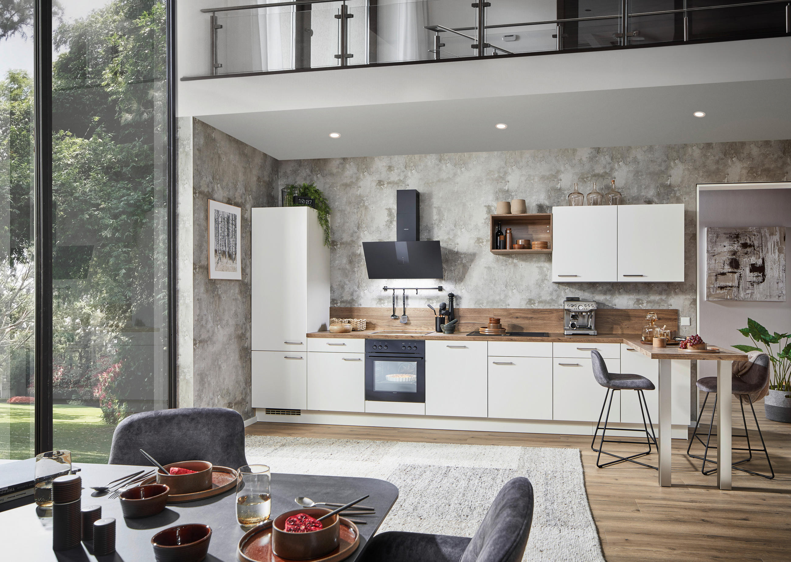 INBYGGNADSKÖK   - vit/ekfärgad, Design, trämaterial - Celina