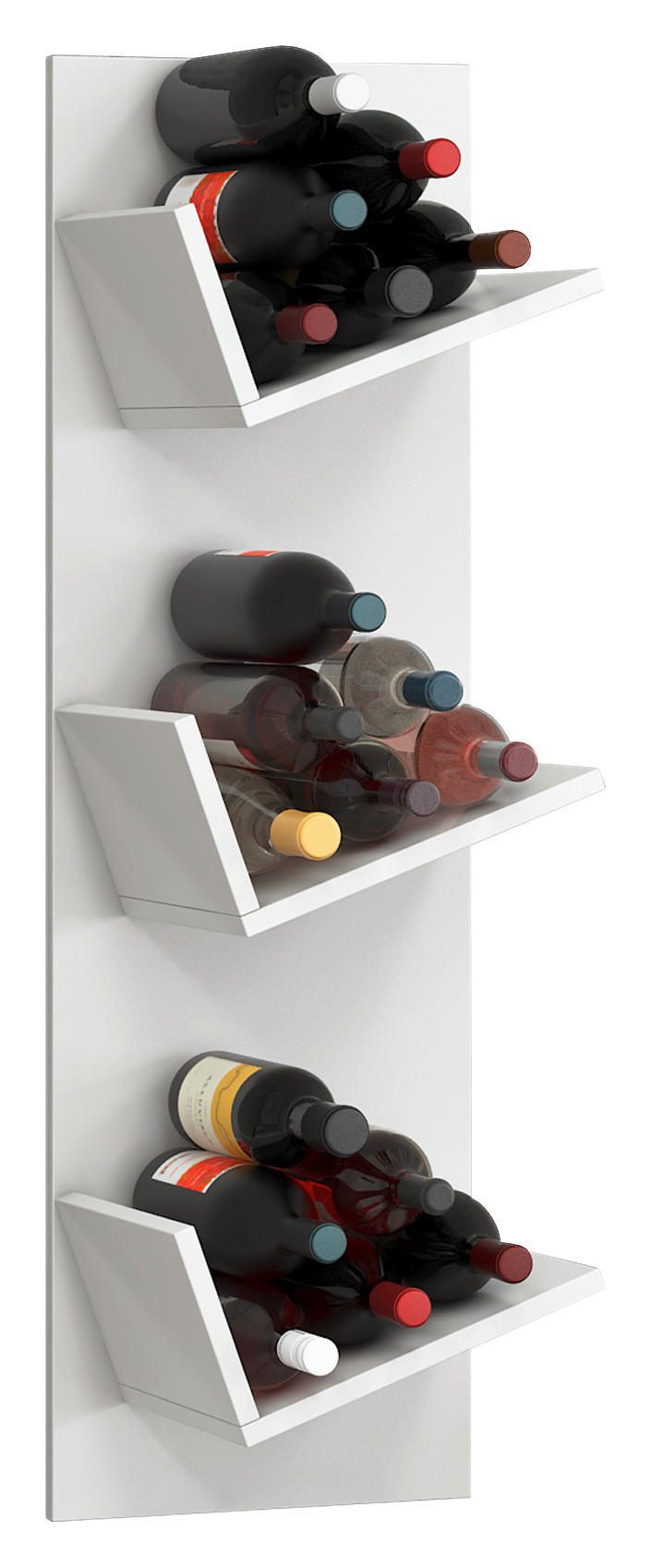 WEINREGAL 33/106,5/25,6 cm  - Weiß, Basics, Holzwerkstoff (33/106,5/25,6cm) - MID.YOU