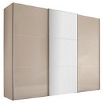 SCHWEBETÜRENSCHRANK  in Sandfarben  - Sandfarben/Alufarben, KONVENTIONELL, Glas/Holzwerkstoff (336/222/68cm) - Moderano