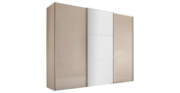 SCHWEBETÜRENSCHRANK  in Alufarben, Sandfarben  - Sandfarben/Alufarben, KONVENTIONELL, Glas/Holzwerkstoff (280/222/68cm) - Moderano