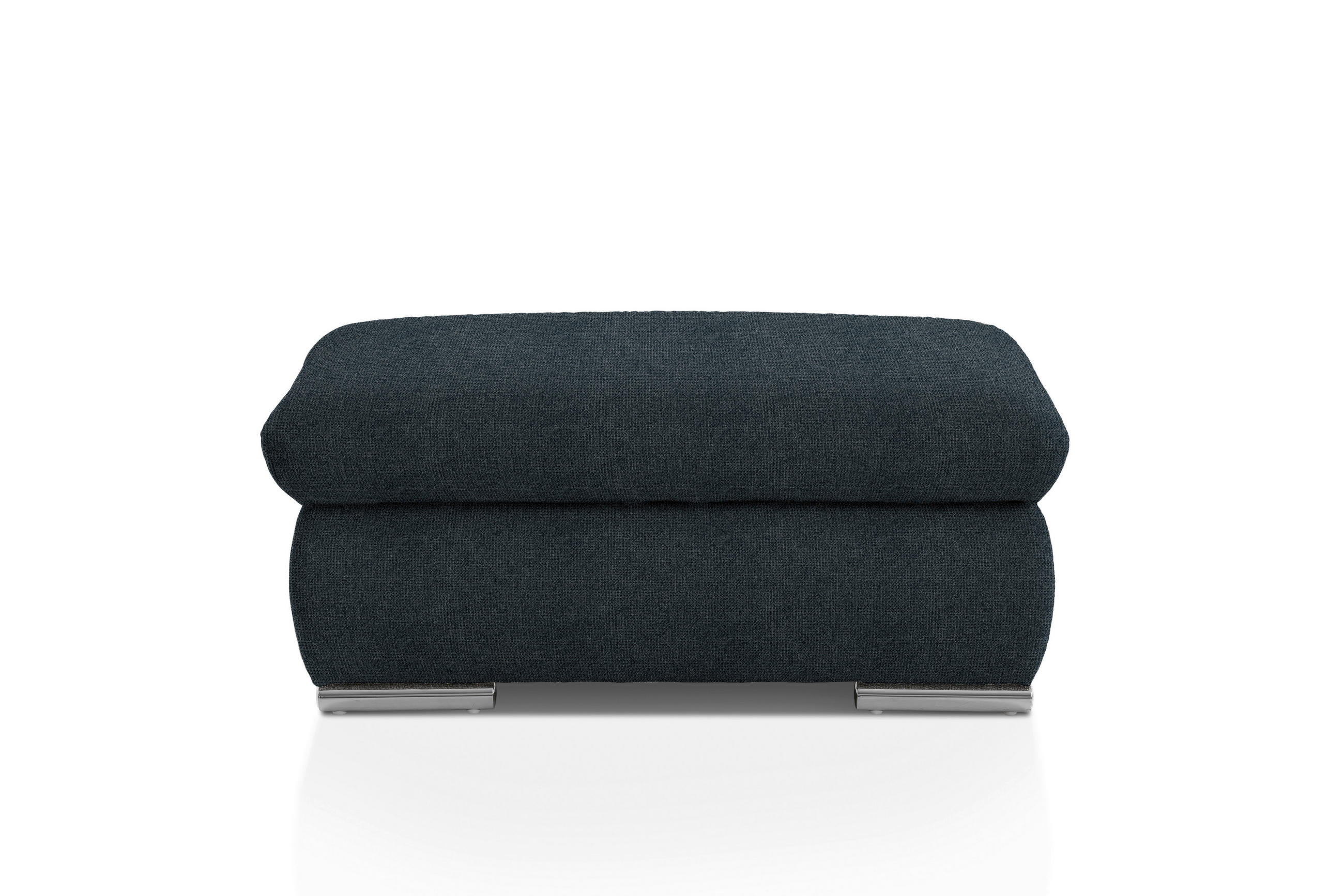 HOCKER in Textil Schwarz  - Chromfarben/Schwarz, Design, Textil/Metall (101/45/74cm) - Livetastic