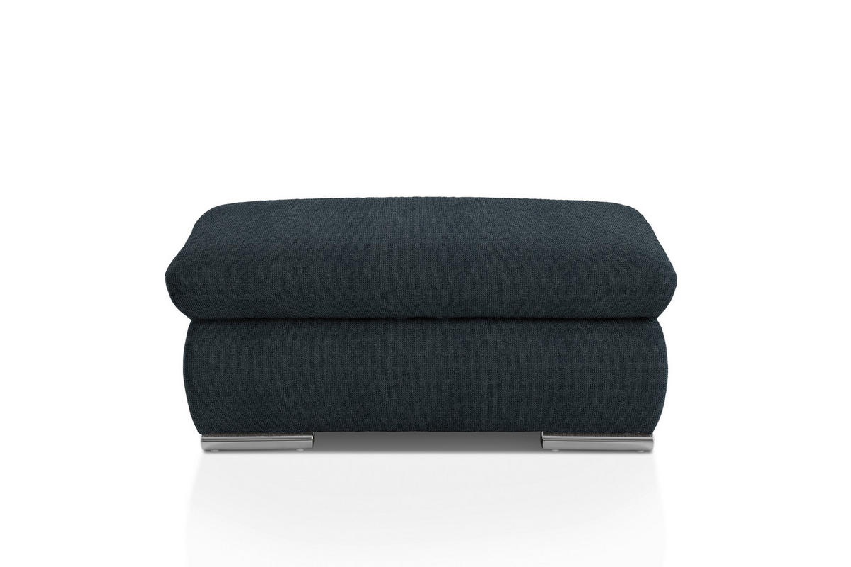 HOCKER Chenille Schwarz  - Chromfarben/Schwarz, Design, Textil/Metall (101/45/74cm) - Livetastic