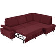 ECKSOFA in Flachgewebe Rot  - Silberfarben/Rot, KONVENTIONELL, Holz/Textil (255/186cm) - Cantus