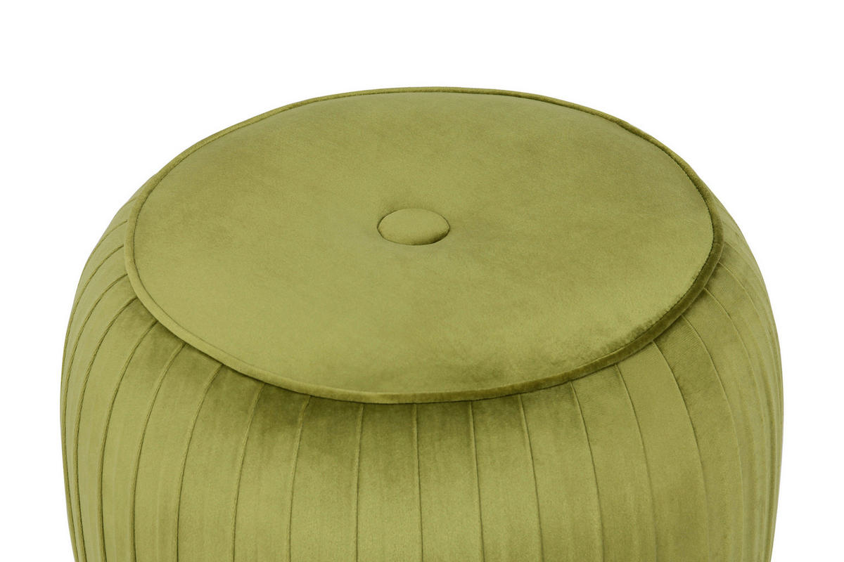 HOCKER Samt Grün  - Goldfarben/Grün, Design, Textil/Metall (43/42cm) - Kayoom