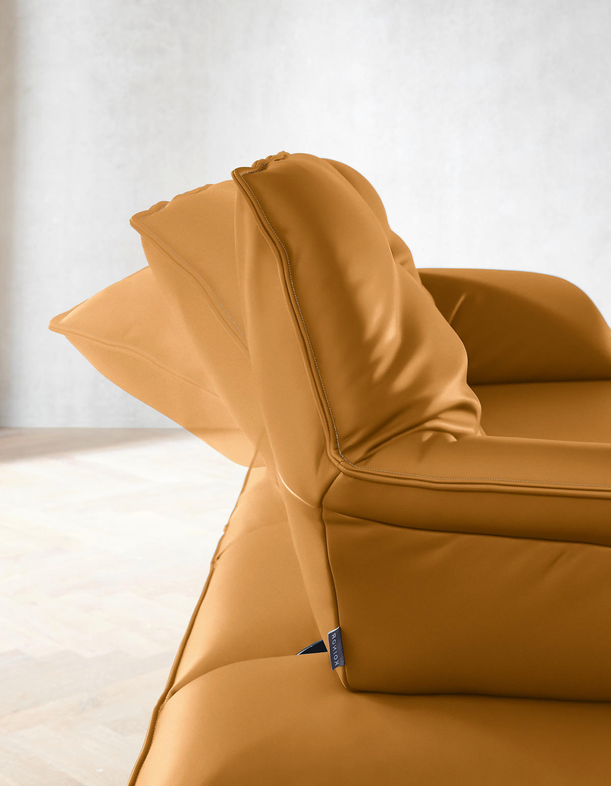 ECKSOFA in Echtleder Goldfarben  - Beige/Goldfarben, Design, Leder/Metall (252/169cm) - Koinor