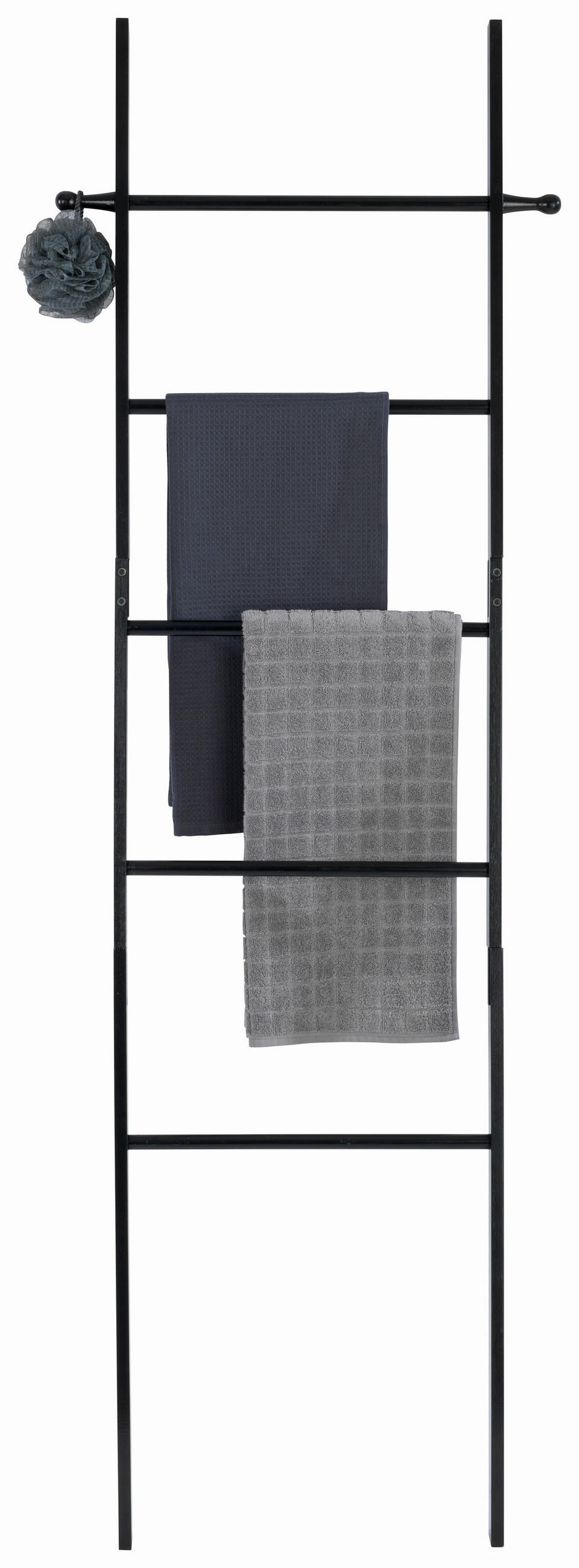 TÖRÖLKÖZŐTARTÓ LÉTRA 43/170/33 cm  - fekete, Basics, fa (43/170/33cm) - Wenko