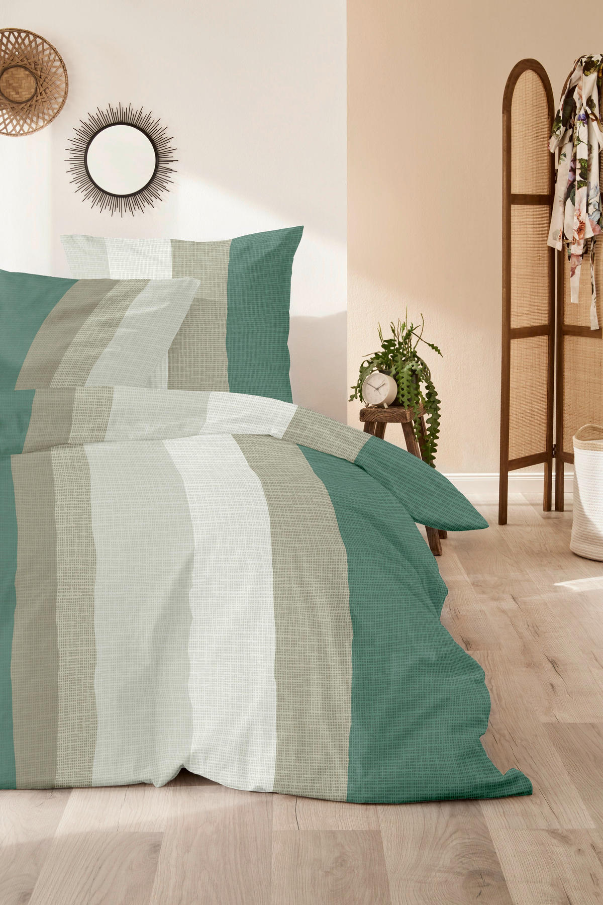 BETTWÄSCHE 2-teilig Herbst Winter 26/27 135/200 cm  - Grün, Design, Textil (135/200cm)