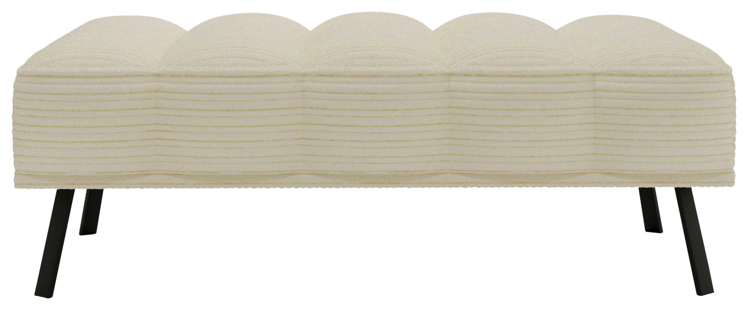 HOCKER Cord, Batyline® Beige  - Beige/Schwarz, Design, Textil/Metall (131/49/77cm) - Lomoco