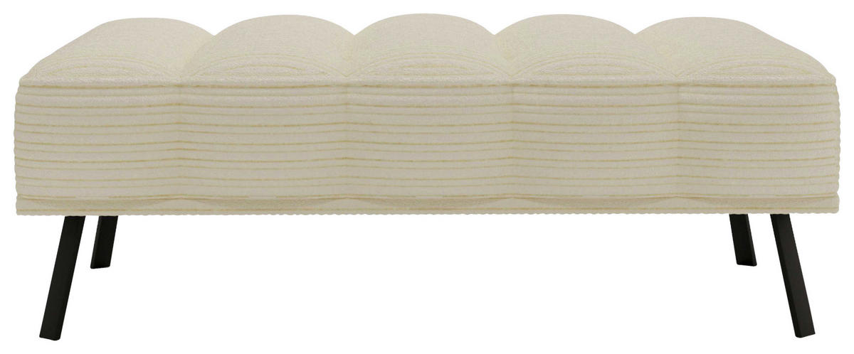 HOCKER Cord, Batyline® Beige  - Beige/Schwarz, Design, Textil/Metall (131/49/77cm) - Lomoco