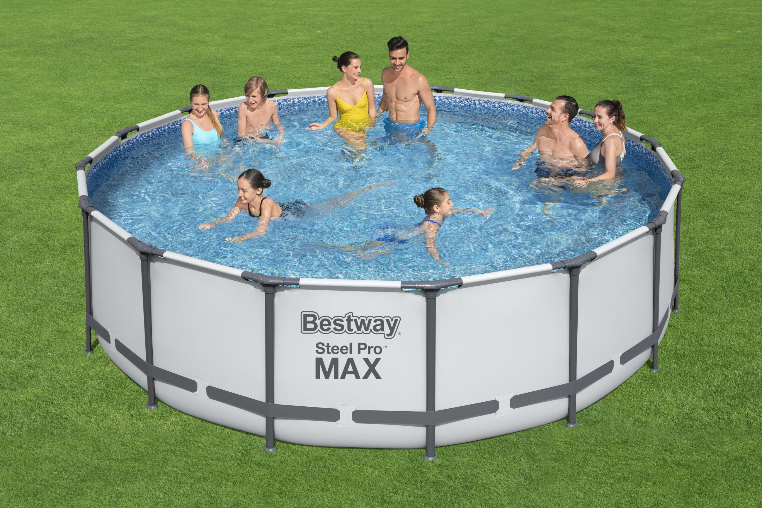 BAZÉN 488/122 cm - šedá/bílá, Basics, kov/plast (488/122cm) - Bestway