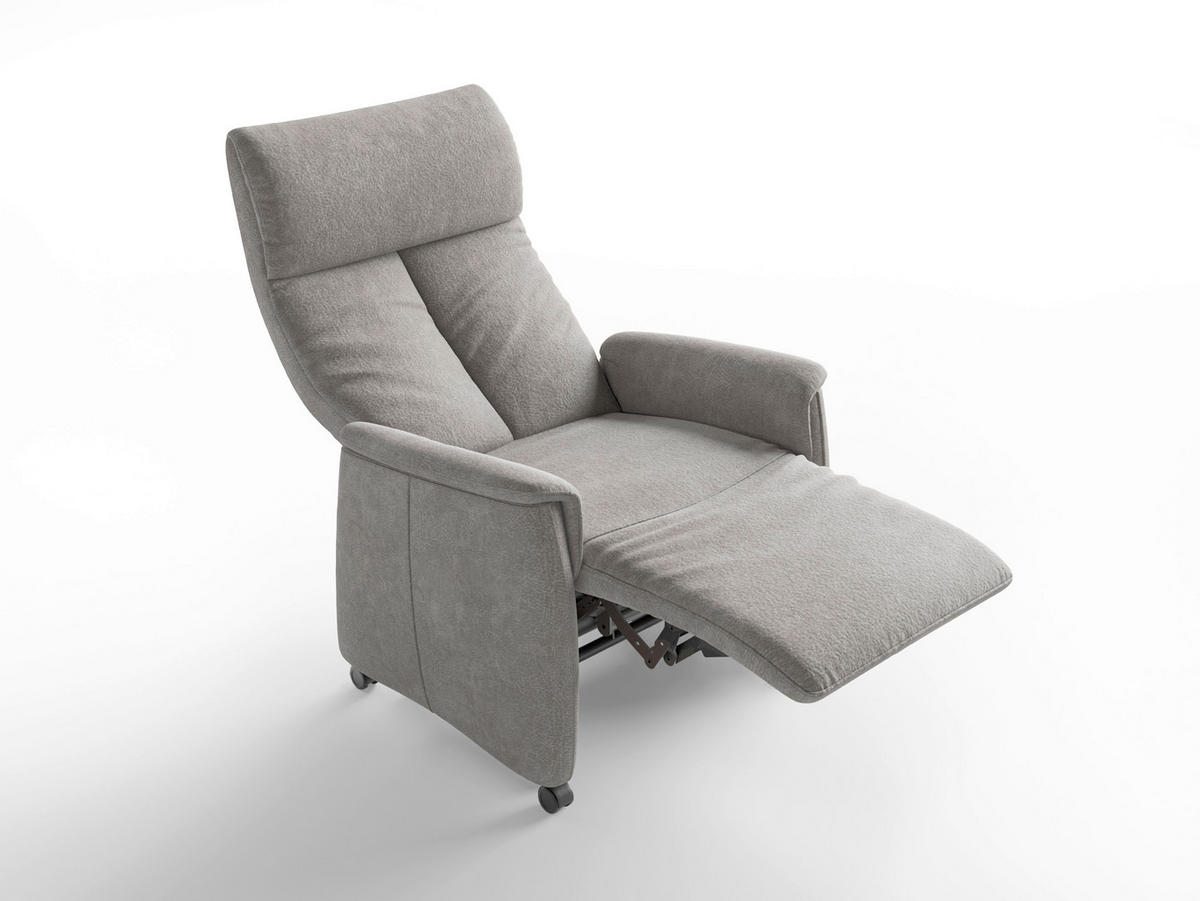 RELAXAČNÍ KŘESLO, textil, šedá - šedá/černá, Basics, textil/plast (76/110/84cm) - Sit & More