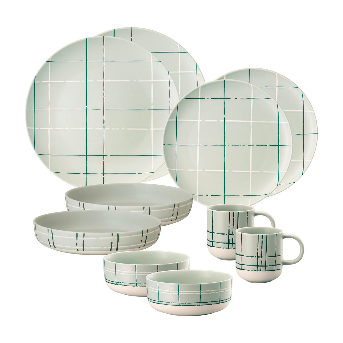 KOMBISERVICE Multicolor FUN - Karo Mixed 20-teilig 4 Personen  - Multicolor, Design, Keramik (41/28,3/28cm) - Thomas