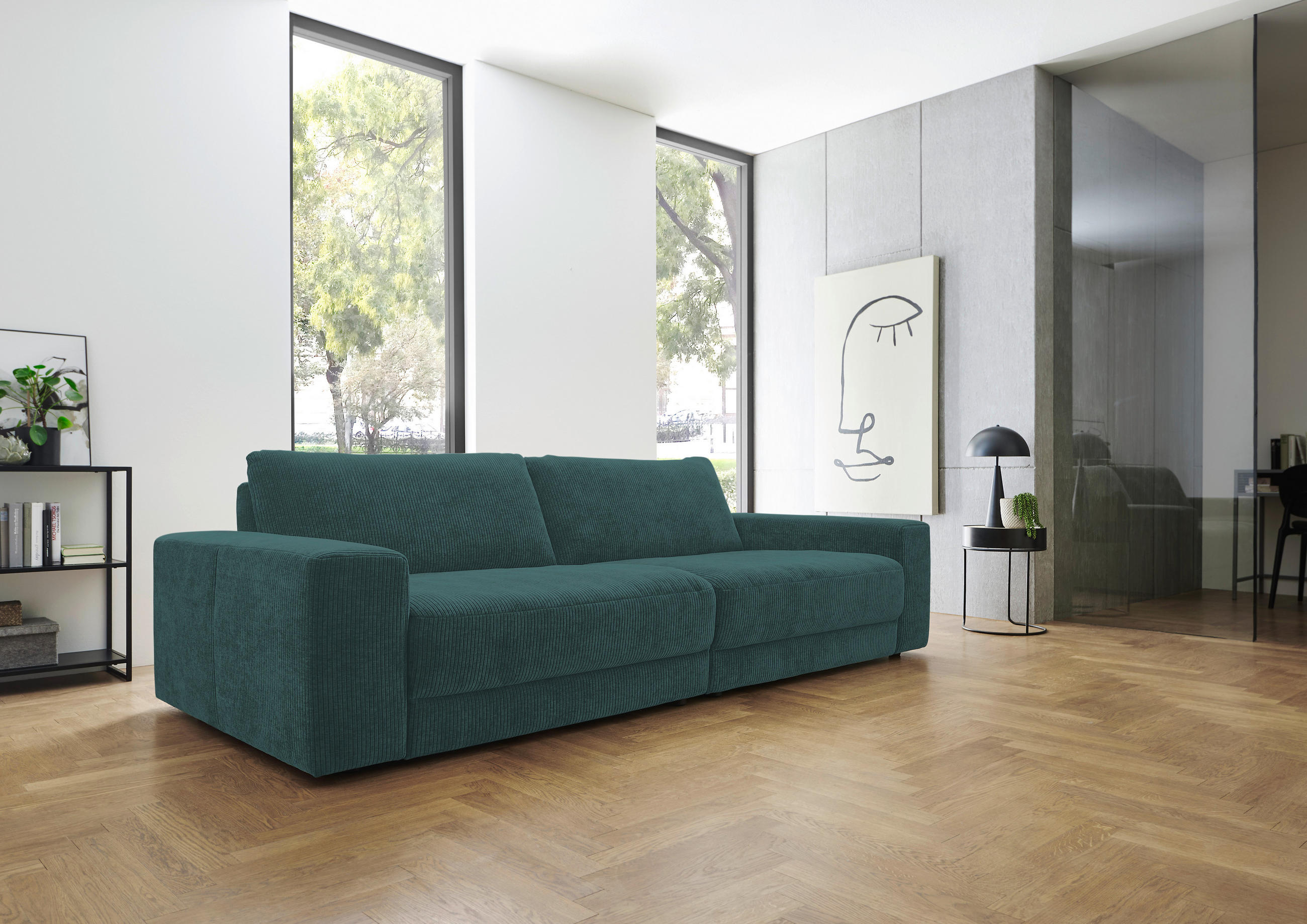 BIGSOFA in Chenille, Jacquard Opal  - Opal/Schwarz, Design, Kunststoff/Textil (270/83/125cm) - Niels Andersson