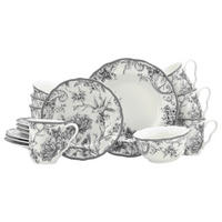 KOMPLETT SERVIS Adelaide Grau 16 delar  - vit/grå, Basics, keramik - Creatable