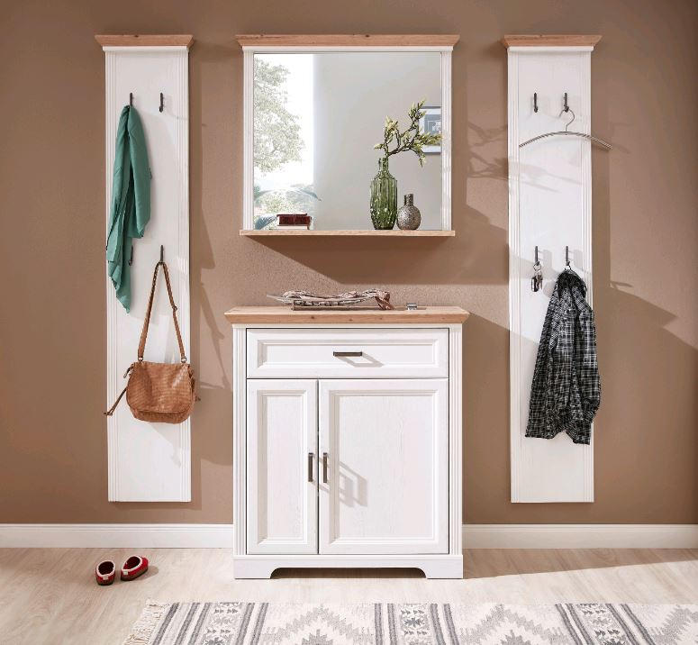 Thumbnail - Landscape Wandspiegel, Eiche, Pinien, Glas, rechteckig, 93x83x15 cm, Ablage, Spiegel, Wandspiegel