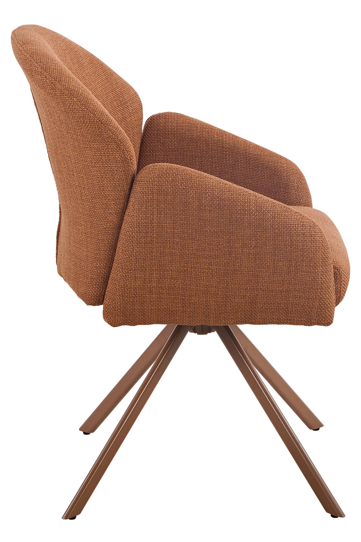 ARMLEHNSTUHL-SET 2 Stück  in Stahl Webstoff  - Rotbraun, MODERN, Textil/Metall (56,5/84/61cm) - MID.YOU