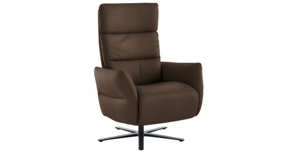 RELAXSESSEL in Leder Braun  - Schwarz/Braun, Design, Leder/Metall (82/119/85cm) - Dieter Knoll