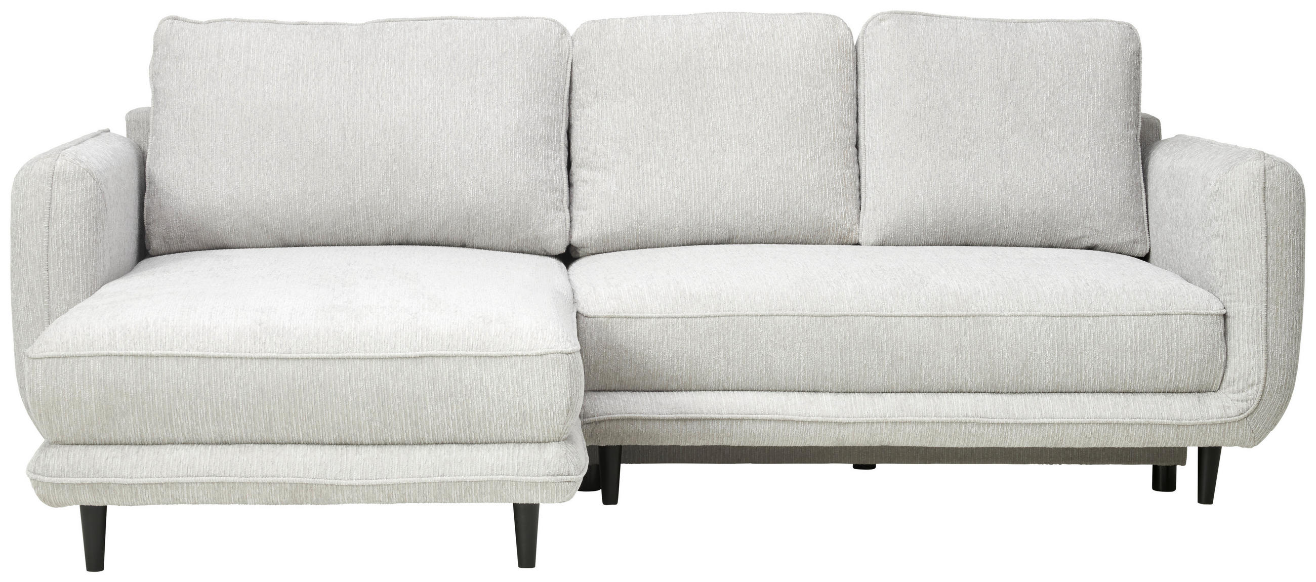 ECKSOFA Hellgrau Struktur  - Hellgrau/Schwarz, KONVENTIONELL, Holz/Textil (170/247cm) - Carryhome
