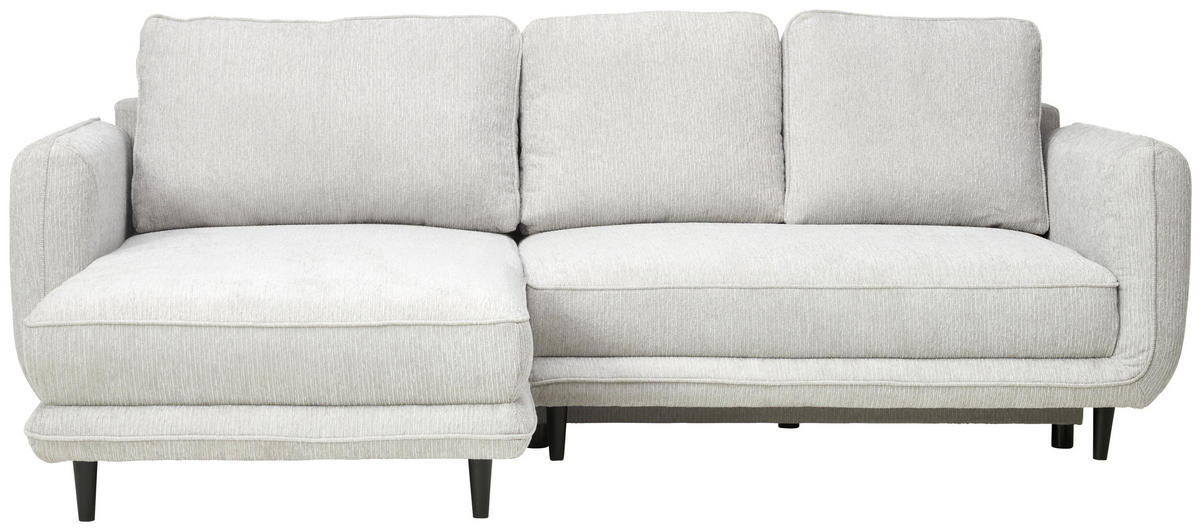 ECKSOFA in Struktur Hellgrau  - Hellgrau/Schwarz, Konventionell, Holz/Textil (170/247cm) - Carryhome