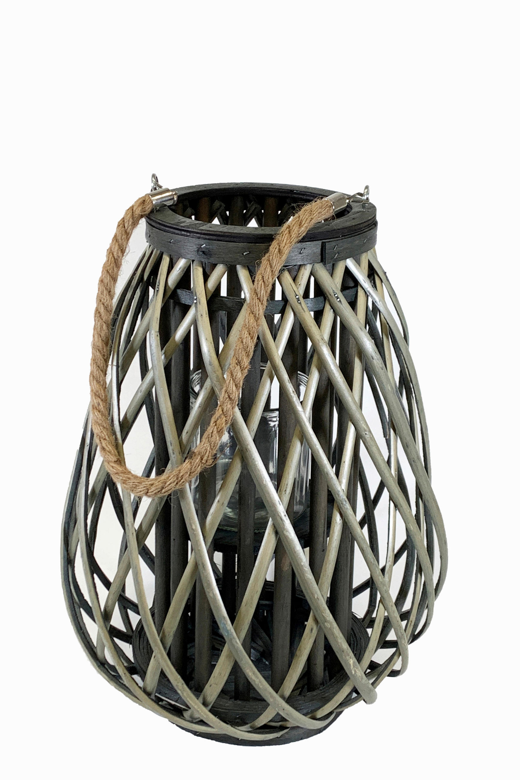 LUCERNA dřevo, kov, sklo - šedá, Basics, kov/dřevo (29/40cm)