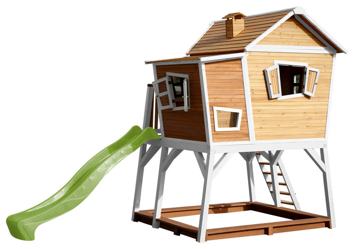 SPIELTURM 432/288/193 cm  - Braun/Weiß, KONVENTIONELL, Holz (432/288/193cm) - Ambia Garden