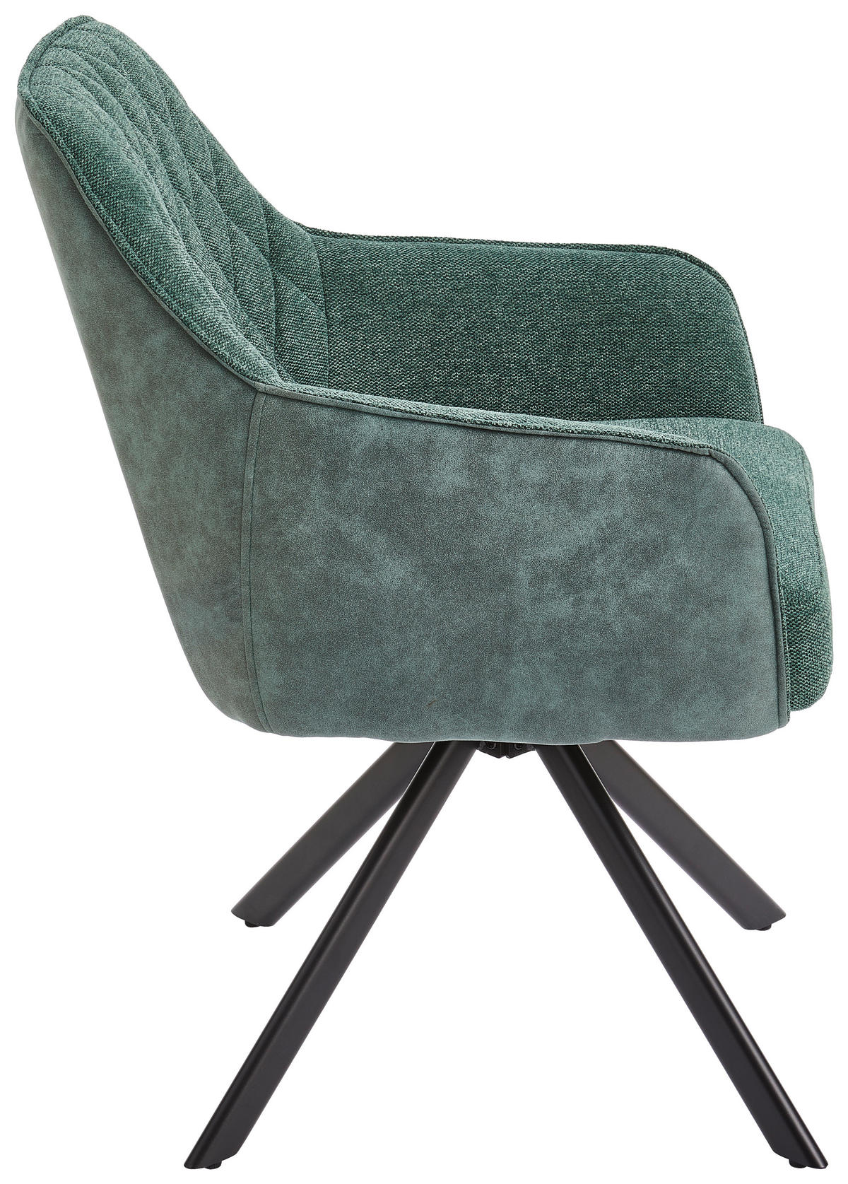ARMLEHNSTUHL  in Eisen Webstoff, Leinenoptik  - Schwarz/Grün, MODERN, Holz/Textil (57/84/63cm) - Livetastic