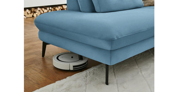 WOHNLANDSCHAFT  in Chenille, Flachgewebe Blau  - Blau/Schwarz, Design, Textil/Metall (208/344/180cm) - Dieter Knoll