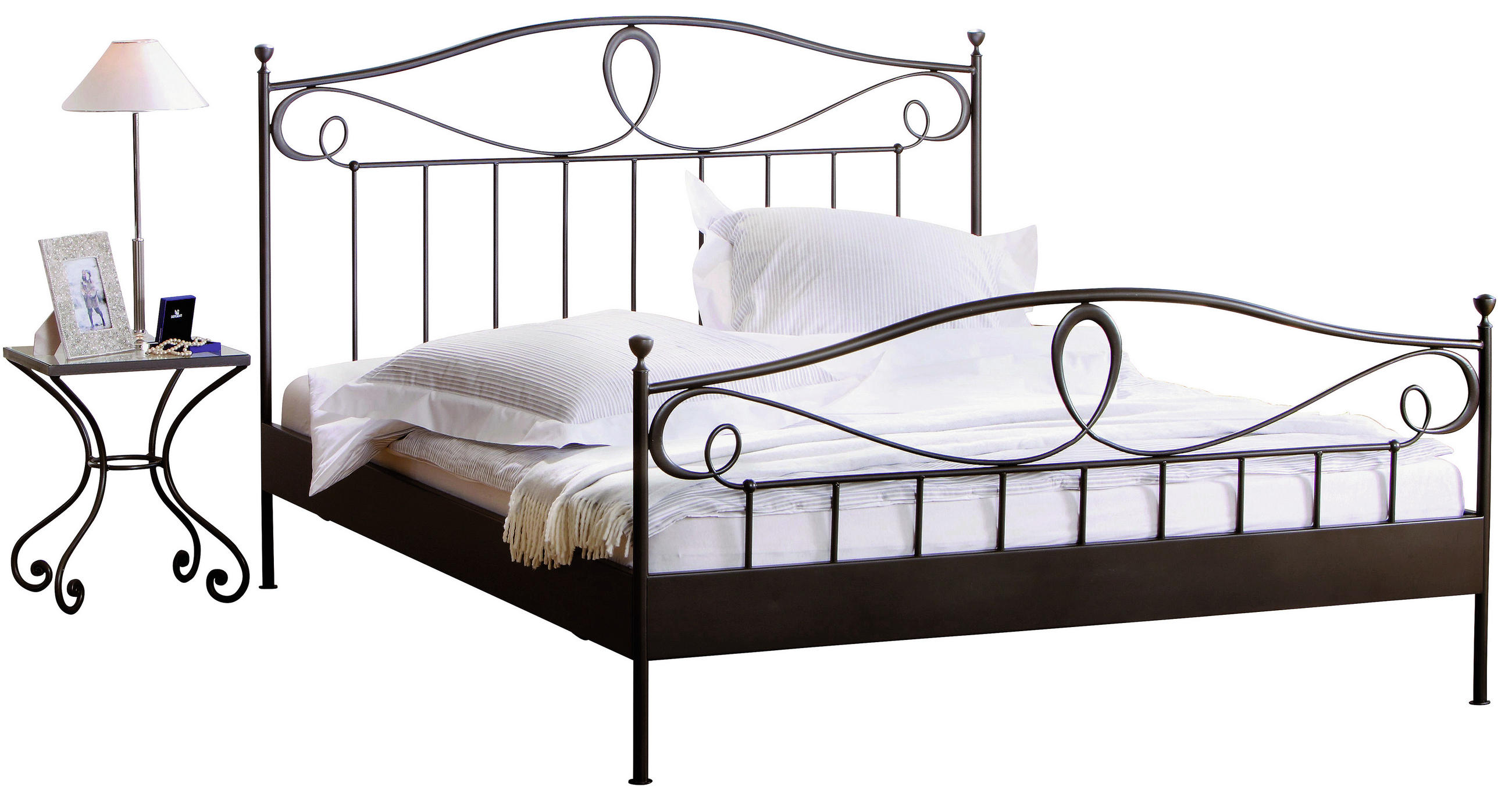 METALLBETT 160/200 cm in Schwarz - Schwarz, LIFESTYLE, Metall (160/200cm) - Hasena