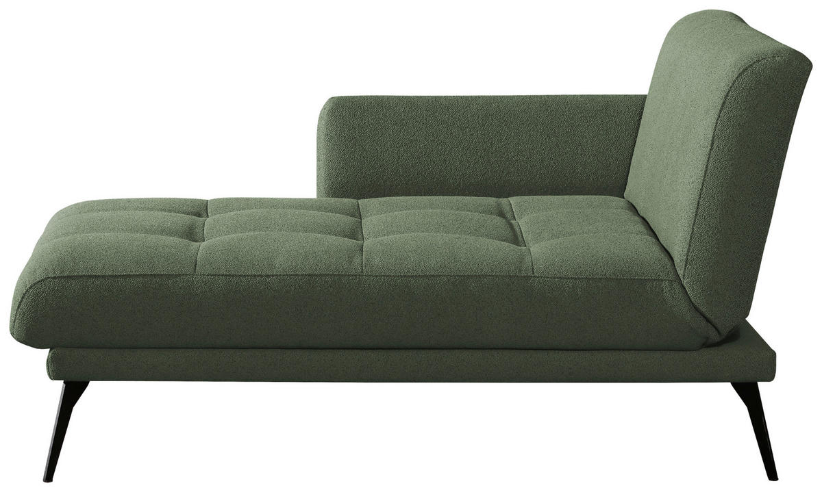 RÉCAMIERE Amira in Dunkelgrün  - Dunkelgrün/Schwarz, KONVENTIONELL, Textil/Metall (200/85/106cm) - Novel