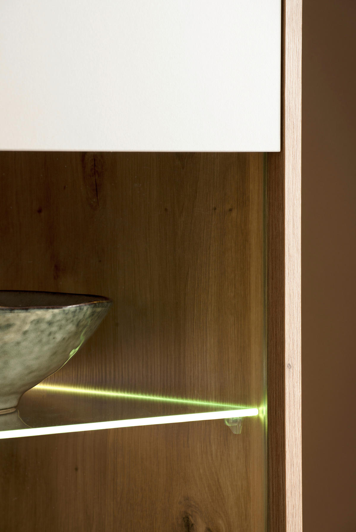 VITRINE  in Eiche Artisan, Kaschmir - Kaschmir/Eiche Artisan, Design, Glas/Holzwerkstoff (75/205/40cm) - MID.YOU
