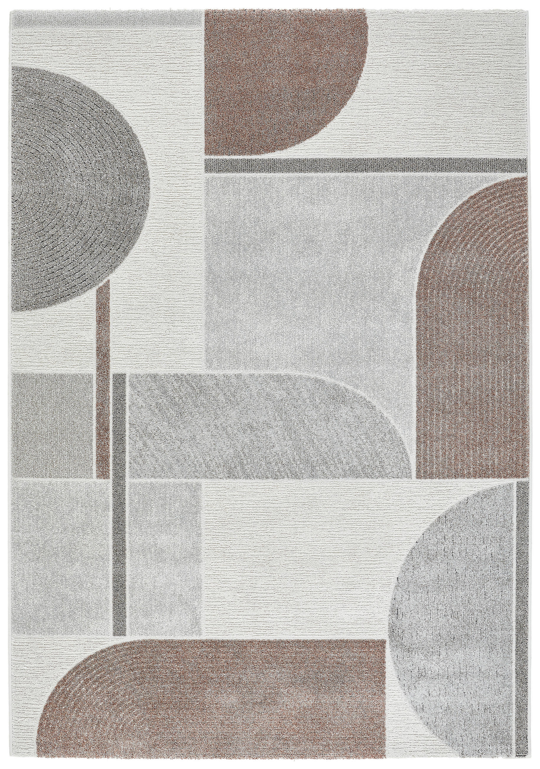 WEBTEPPICH 133/195 cm Valencia Grau, Weiß, Bordeaux  - Bordeaux/Weiß, Design, Textil (133/195cm) - Novel