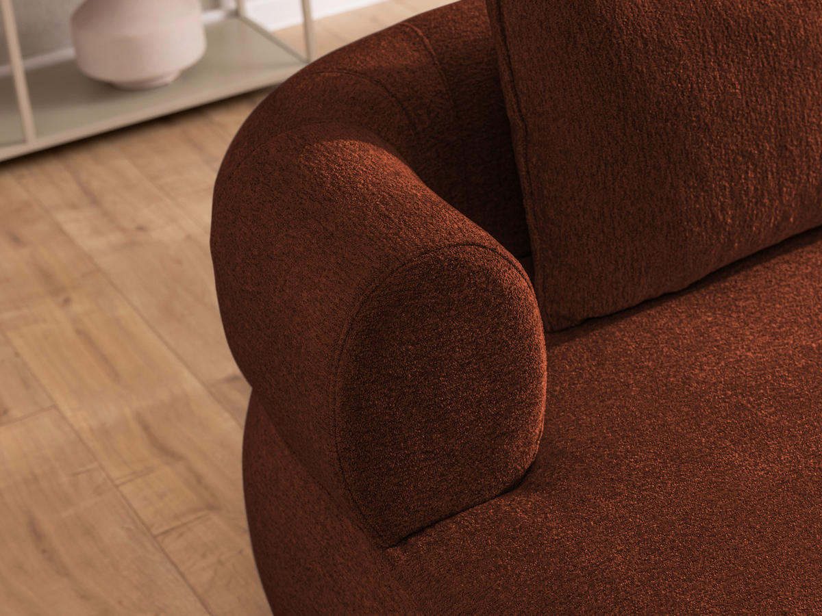 3-SITZER-SOFA Chenille Rostfarben  - Rostfarben/Schwarz, Design, Kunststoff/Textil (200/76/96cm) - Livetastic