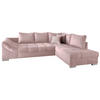 ECKSCHLAFSOFA in Rosa Textil   - Silberfarben/Rosa, Design, Holz/Textil (298/202cm) - MID.YOU
