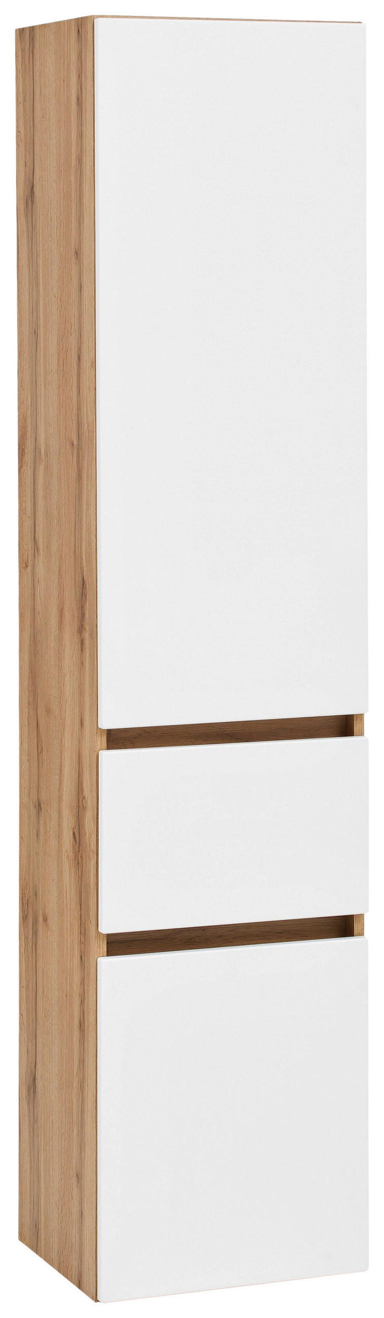 HOCHSCHRANK 40/180/35 cm  - Eichefarben/Silberfarben, KONVENTIONELL, Holzwerkstoff/Kunststoff (40/180/35cm) - Held