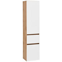 HOCHSCHRANK 40/180/35 cm  - Eichefarben/Silberfarben, KONVENTIONELL, Holzwerkstoff/Kunststoff (40/180/35cm) - Held
