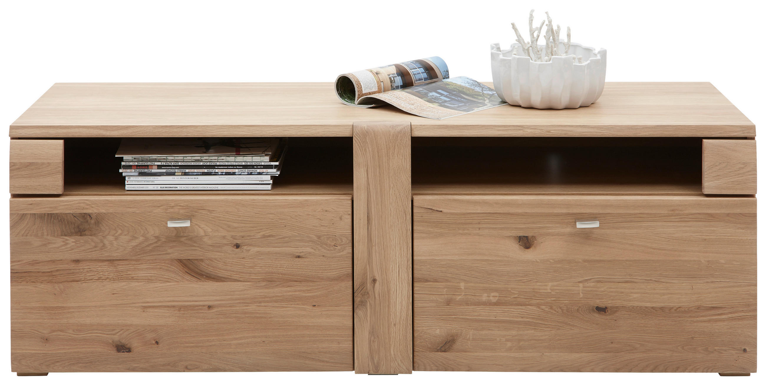 LOWBOARD Colorado  in 141/48/51 cm  - Eichefarben/Alufarben, KONVENTIONELL, Holz/Holzwerkstoff (141/48/51cm) - Visiona