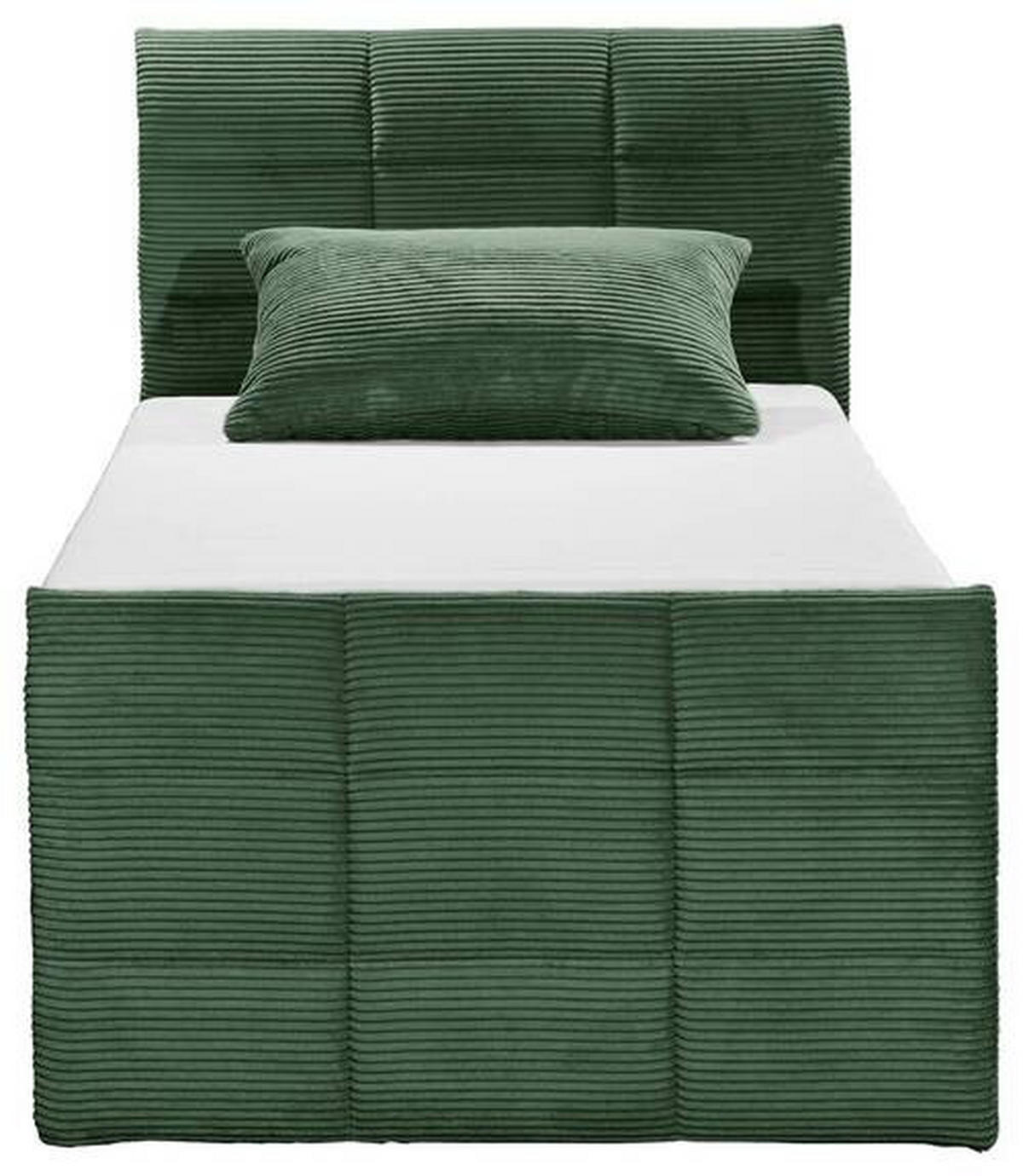 BOXSPRINGBETT 120/200 cm  in Olivgrün  - Schwarz/Olivgrün, MODERN, Holzwerkstoff/Kunststoff (120/200cm) - MID.YOU