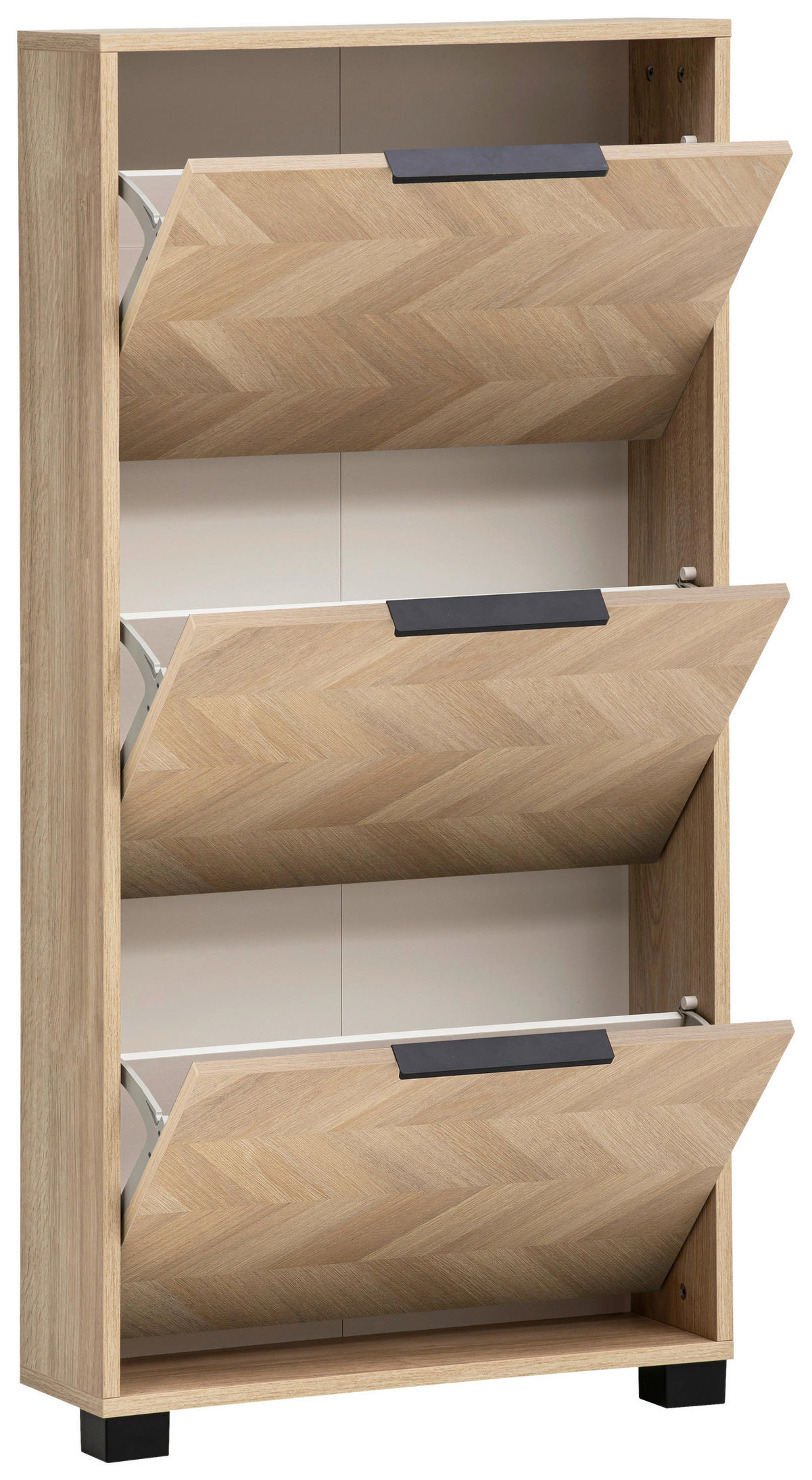 SCHUHKIPPER  in 59,8/124,5/19,55 cm  - Eichefarben/Schwarz, Design, Holzwerkstoff/Kunststoff (59,8/124,5/19,55cm) - MID.YOU