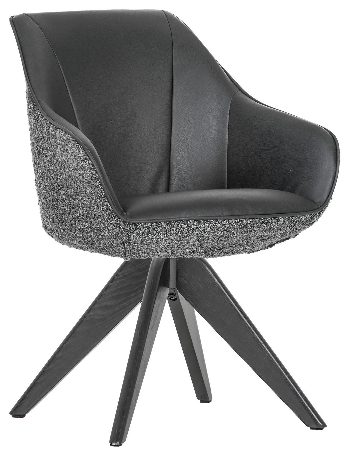 ARMLEHNSTUHL  in Chenille, Lederlook  - Anthrazit/Schwarz, KONVENTIONELL, Holz/Textil (60/83/65cm) - Landscape