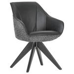 ARMLEHNSTUHL  Sitzfläche 360° drehbar, automatische Rückholfunktion Chenille, Lederlook  - Anthrazit/Schwarz, KONVENTIONELL, Holz/Textil (60/83/65cm) - Landscape