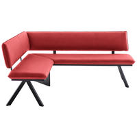 ECKBANK 165/205 cm  in Rot, Schwarz  - Rot/Schwarz, MODERN, Textil/Metall (165/205cm) - Cantus