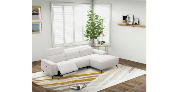 ECKSOFA  in Leinenoptik Hellgrau, Grauweiß  171/270 cm  - Schwarzchrom/Hellgrau, Design, Holz/Kunststoff (171/270cm) - Xora