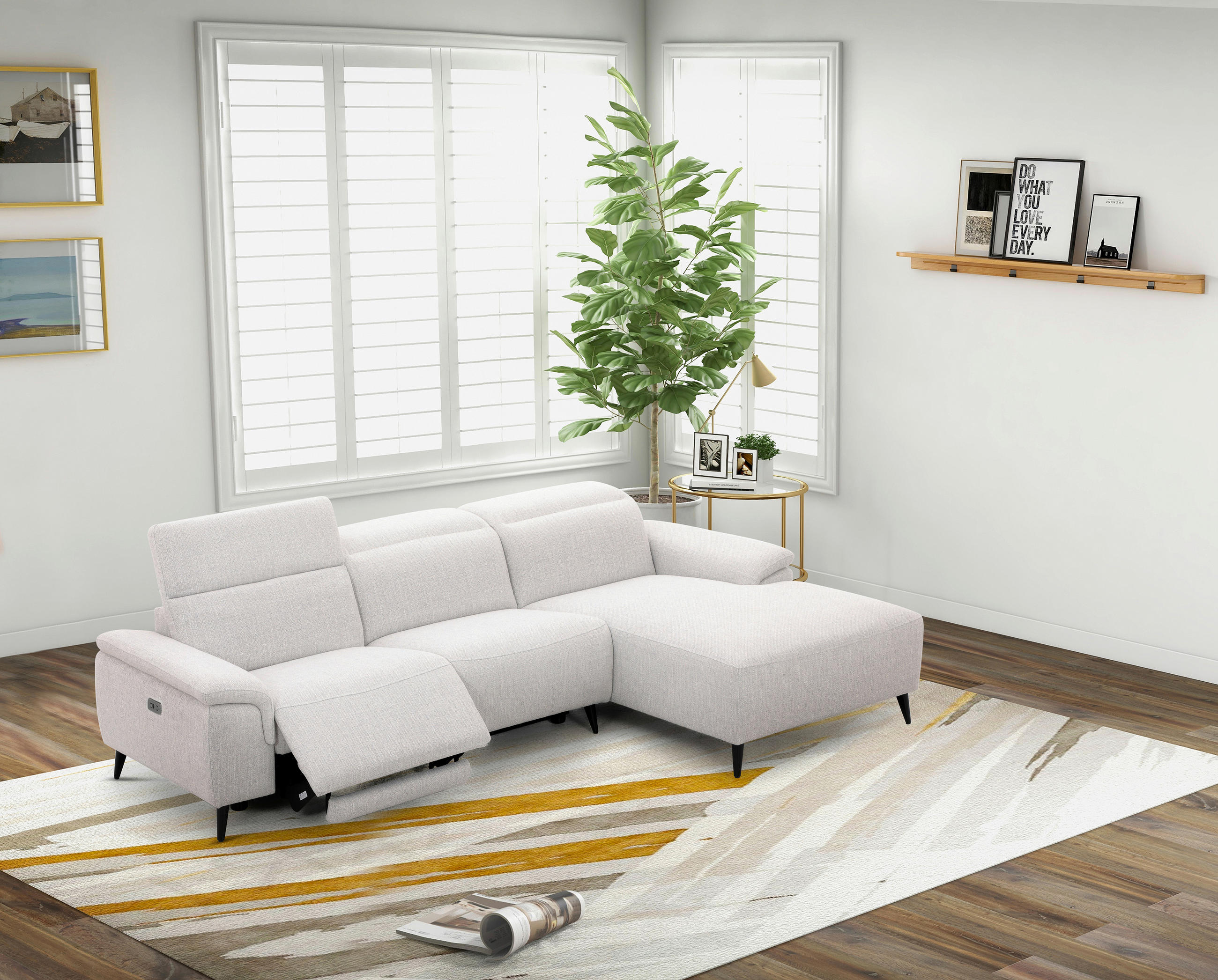 ECKSOFA inkl. Funktionen Hellgrau Leinenoptik  - Schwarzchrom/Hellgrau, Design, Holz/Kunststoff (270/75/171cm) - Xora