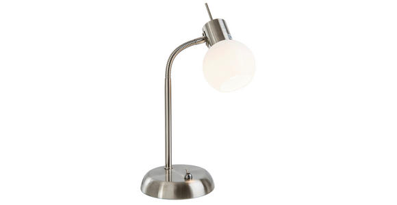 LED-TISCHLEUCHTE 13/13/30 cm - Weiß/Nickelfarben, Basics, Glas/Metall (13/13/30cm) - Novel