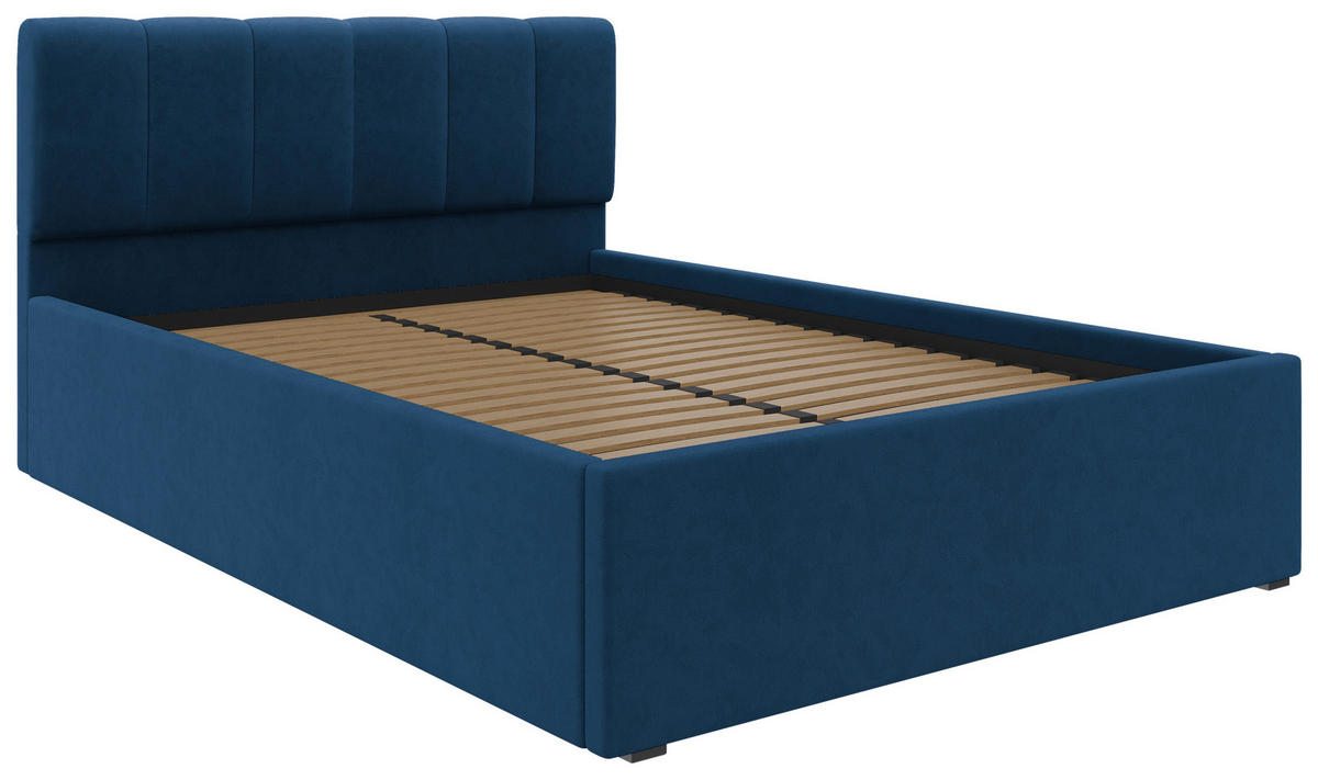 POLSTERBETT Lattenrost, Bettkasten Royalblau 140/200 cm  - Royalblau/Schwarz, Design, Holz/Kunststoff (140/200cm) - Stylife